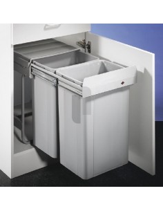 400mm Wesco Big Bio Kitchen Pull Out Waste Bin 52L Base Mount Hinged 757811-85 2