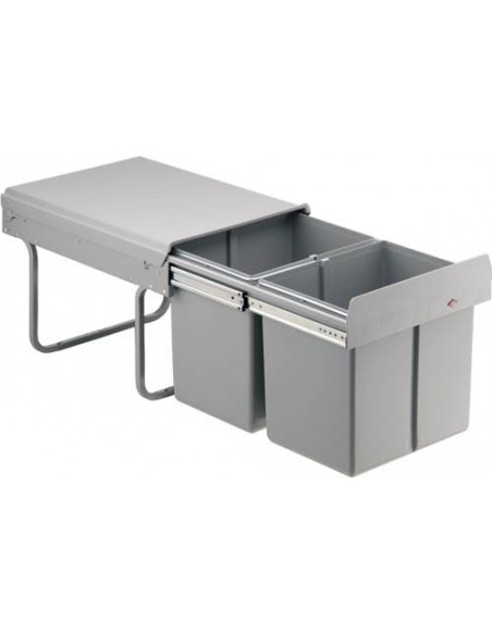 400mm Wesco Bio Double Kitchen Waste Bin Hinged Door 32L Base Mount 787811-85