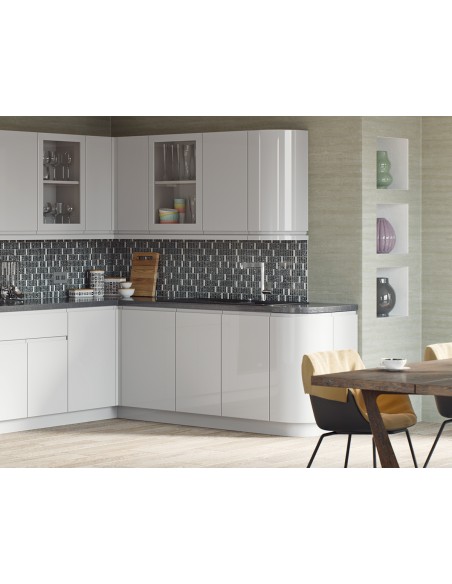 Avanti Opus 22mm Light Grey Gloss J Pull Handle-less Doors