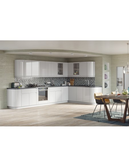 Light Grey Gloss Handle-less Doors