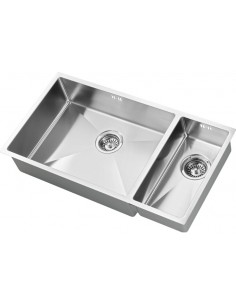 ZENDUO15 Kitchen Sink 550/200 1.5 Bowl 1.2mm Stainless steel 1810 ZD/2055/U15/S/BBL/150