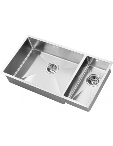 ZENDUO15 Kitchen Sink 550/200 1.5 Bowl 1.2mm Stainless steel 1810 ZD/2055/U15/S/BBL/150