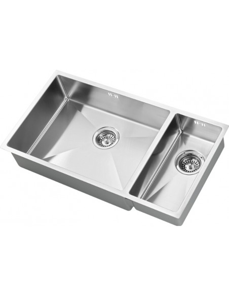 ZENDUO15 Kitchen Sink 550/200 1.5 Bowl 1.2mm Stainless steel 1810 ZD/2055/U15/S/BBL/150