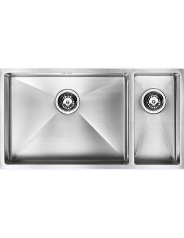 ZENDUO15 Kitchen Sink 550/200 1.5 Bowl 1.2mm Stainless steel 1810 ZD/2055/U15/S/BBL/150
