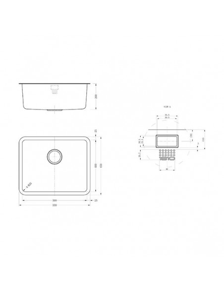 Luxsoplusuno25 500U Kitchen Sink 1.0 Bowl 1.2mm Stainless Undermount 1810 LPU/50/U25/S/354