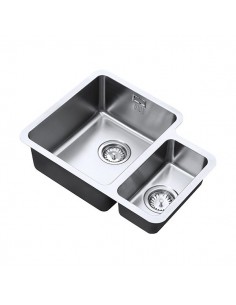 Luxsoplusduo25 340/160U Kitchen Sink 1.5 Bowl Undermount 1.2mm Stainless 1810 LPD/3416/U25/S/BBL/357