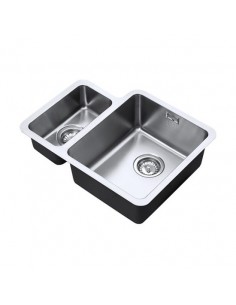 Luxsoplusduo25 160/340U Kitchen Sink 1.5 Bowl 1.2mm Steel...