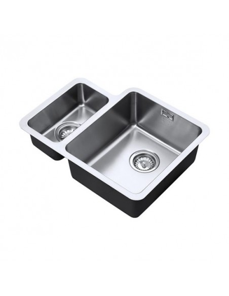 Luxsoplusduo25 160/340U Kitchen Sink 1.5 Bowl 1.2mm Steel Undermount