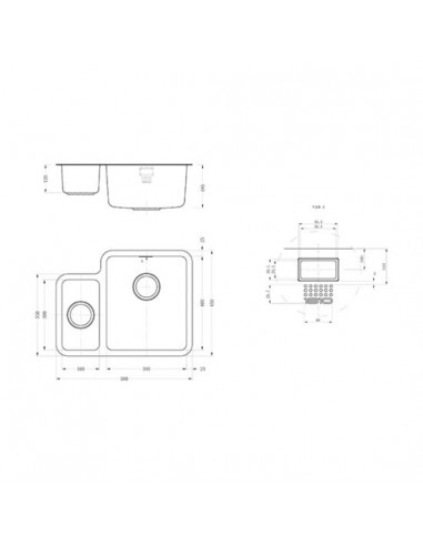 Luxsoplusduo25 160/340U Kitchen Sink 1.5 Bowl...