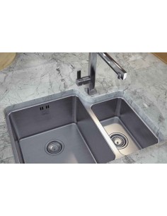 Luxsoplusduo25 340/160U Kitchen Sink 1.5 Bowl Undermount 1.2mm Stainless 1810 LPD/3416/U25/S/BBL/357 2