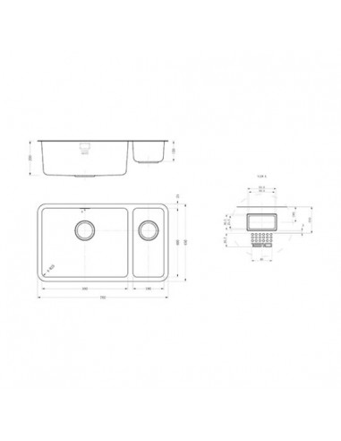 Luxso25 500/180U Kitchen Sink 1.5 Bowl Undermount 1.2mm Stainless 1810 LPD/5018/U25/S/BBL/361