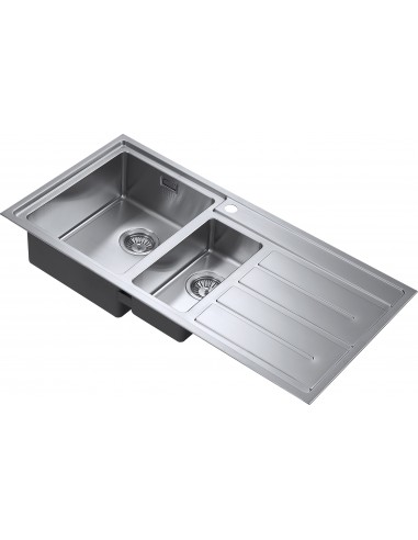 Forzaduo 150i BBL Bowl Square Kitchen Sink 1.2mm Thick Steel 1810 FD/150/I/S/BBL/405