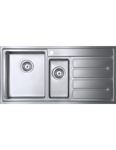 Forzaduo 150i BBL Bowl Square Kitchen Sink 1.2mm Thick Steel 1810 FD/150/I/S/BBL/405