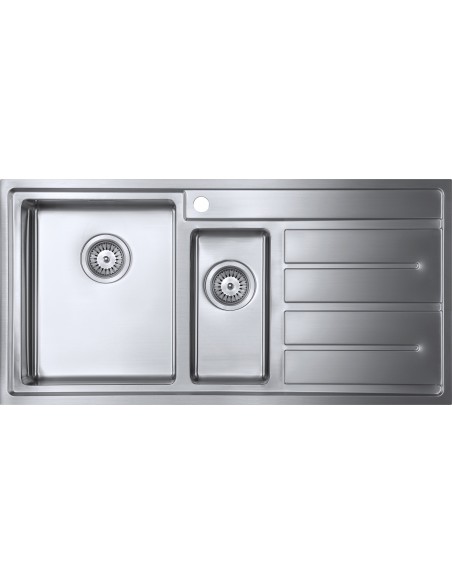 Forzaduo 150i BBL Bowl Square Kitchen Sink 1.2mm Thick Steel 1810 FD/150/I/S/BBL/405