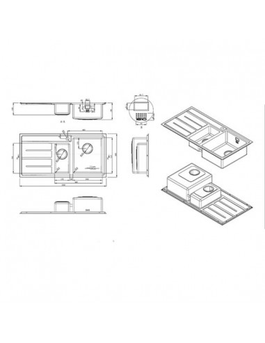 Forzaduo 150i BBR Bowl Square Kitchen Sink 1.2mm Thick Steel 1810 FD/150/I/S/BBR/406