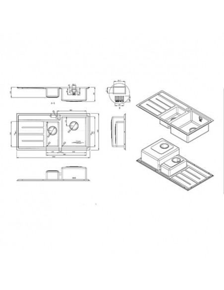 Forzaduo 150i BBR Bowl Square Kitchen Sink 1.2mm Thick Steel 1810 FD/150/I/S/BBR/406