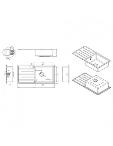 Forzauno 100i BBR Kitchen Sink 1000x500mm 1.0 Bowl 1.2 Stainless Steel FU/100/I/S/BBR/LGE/404