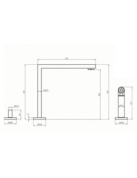 Novanta 4-Hole Kitchen Tap Handspray Brushed Steel 1810 Company SALE NOV/02/BS