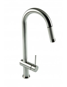 Grande Pull-Out Kitchen Spray Tap Brushed Steel 1810 Single Side Lever SALE GRA/02/BS
