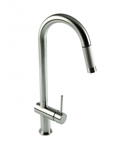 Grande Pull-Out Kitchen Spray Tap Brushed Steel 1810 Single Side Lever SALE GRA/02/BS