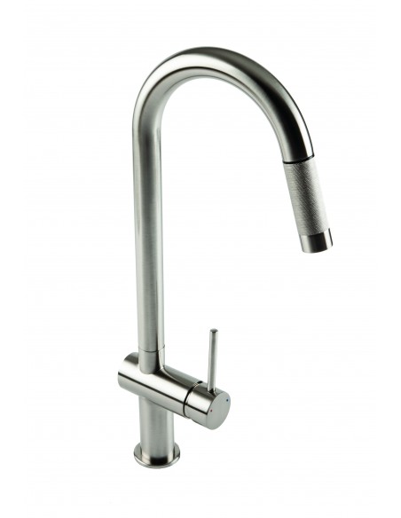 Grande Pull-Out Kitchen Spray Tap Brushed Steel 1810 Single Side Lever SALE GRA/02/BS