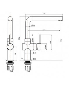 Davanti DAV/01/CH Chrome Kitchen Tap, Single Side lever 2