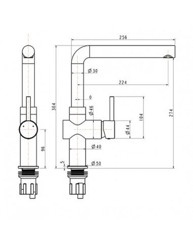 Davanti DAV/01/CH Chrome Kitchen Tap, Single Side lever