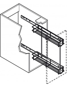 150mm Base Pull Out Softclosing + White Inserts Bottle Rack 54525200 2