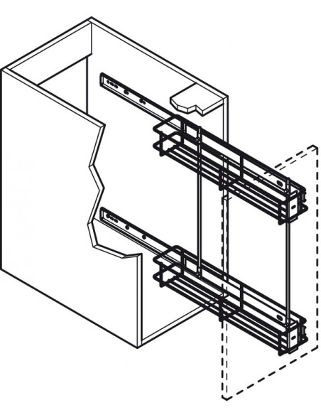 150mm Base Pull Out Softclosing + White Inserts Bottle Rack 54525200