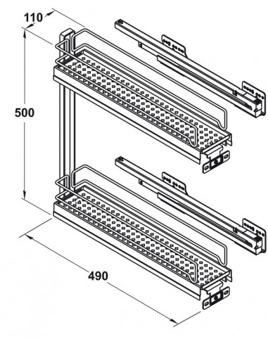 150mm VS Sub Slim Pull Out Kitchen Storage Vauth Sagel Double Shelves 54512272