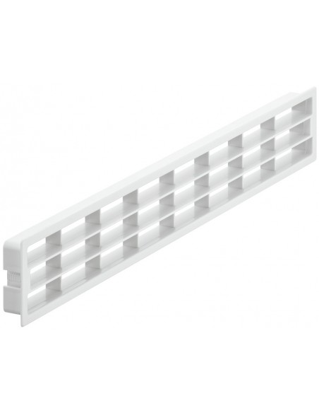 400x83mm Plinth Ventilation Grill Recess Mount White 200 Cm2 + Clips 57178702