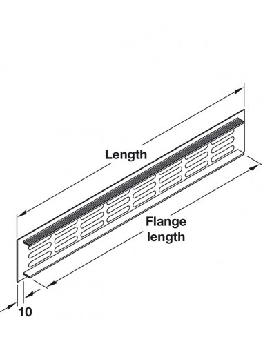 1000x100mm Ventilation Grill Aluminium Matt Silver 368 Cm2 Airflow 57520935