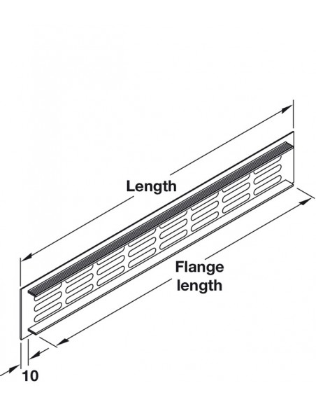 1000x100mm Ventilation Grill Aluminium Matt Silver 368 Cm2 Airflow 57520935