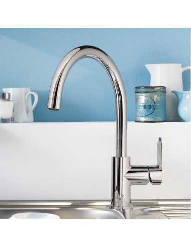 Grohe BauEdge Kitchen Tap Chrome, Single Lever