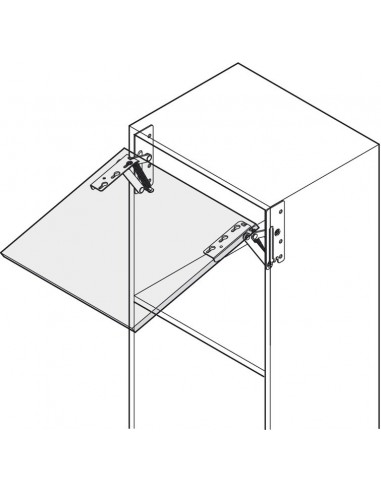 Kitchen Flap Hinges Lift Up Both Sprung Top Box Cabinets 180N 90° Open 50443920