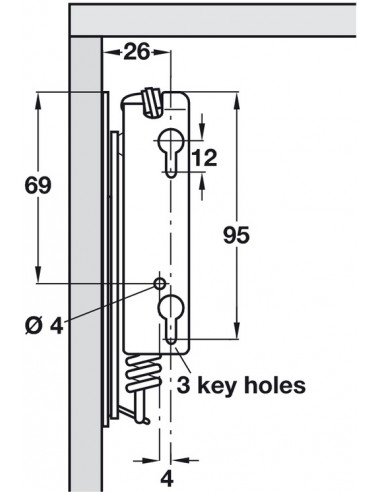 Kitchen Flap Hinges Lift Up Both Sprung Top Box Cabinets 180N 90° Open 50443920
