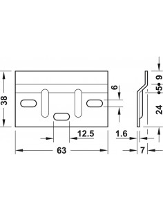 Kitchen Cabinet Wall Plate 1.6mm Steel X 10 Unit Hanger 63mm Length 29008920 2