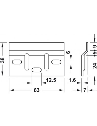 Kitchen Cabinet Wall Plate 1.6mm Steel X 10 Unit Hanger 63mm Length 29008920