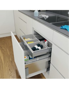 600mm Vauth-Sagel ENVI Drawer Kitchen Waste Bin Accessory Silver 50316973