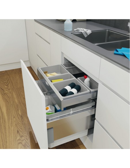 600mm Vauth-Sagel ENVI Drawer Kitchen Waste Bin Accessory Silver 50316973