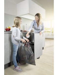 500mm Hailo Cargo Synchro Pull Out Waste Bin Softclose Double 46L 50258504 2