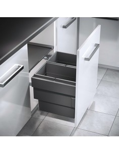 600mm Hailo Cargo Synchro Pull Out Waste Bin Soft closing Double 56L 50258506