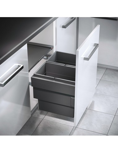 600mm Hailo Cargo Synchro Pull Out Waste Bin Soft closing Double 56L 50258506