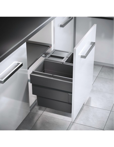 600mm Hailo Cargo Pull Out Waste Bin Triple 54L Synchro 50258507