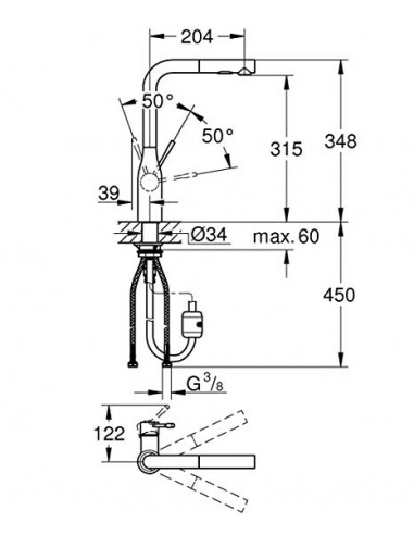 Grohe Essence Kitchen Spray Tap Supersteel...