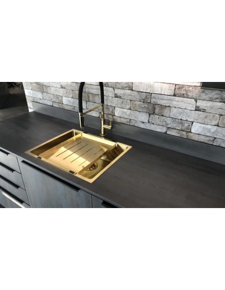 ZENUNO15 400U Gold Kitchen Sink 1.0 Bowl 1810 PVD ZU/40/U15/GB/606 + Accessory