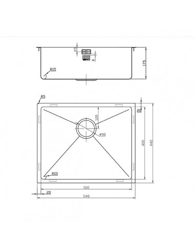 ZENUNO15 500U Gunmetal Kitchen Sink PVD 1.0 Bowl 1810 Company + Waste ZU/50/U15/GM/603