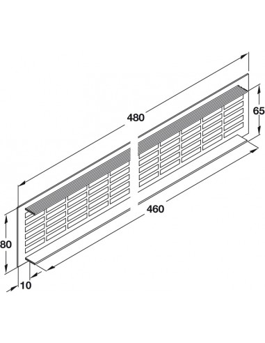 Ventilation grill, Silver. Plinth vents, Fridge grills, Kitchen accessory for ventilation