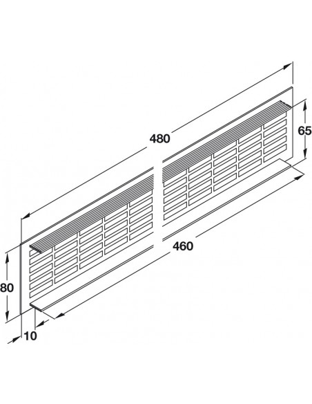Ventilation grill, Silver. Plinth vents, Fridge grills, Kitchen accessory for ventilation