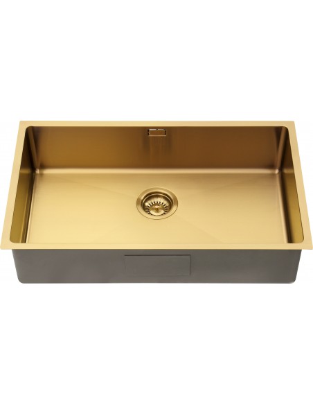 ZEN15 700U Gold Large Kitchen Sink & Waste Under/Inset PVD ZU/70/U15/GB/608